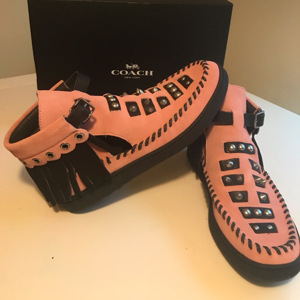 Coach Women’s Moccasins size 7.5 pink / black